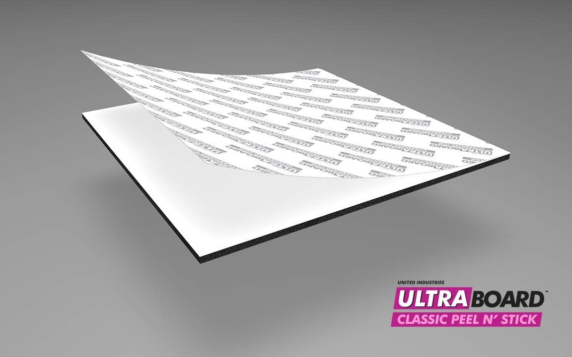 UltraBoard™ Classic Peel N' Stick - 3/16” Thick Self-Stick Adhesive Polystyrene Foam Core Mount Board or Mat Backer for Photo Mounting (20 Pack) (Black, 20" x 24")