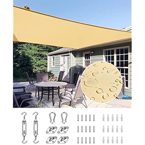 Quictent 20X16ft Waterproof Shade Sails Polyester Fabric Sand Cover