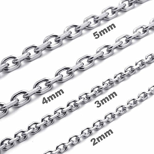 Collier chaîne homme en acier inoxydable argenté | Maillons O durables