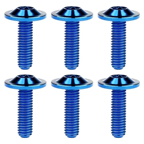 Image of Titanium Bolt Torx Head M6x10 15 20mm Screw for Bicycle Motorcycle Car Modification Pack of 6 (Anode Blue, M6x20mm)