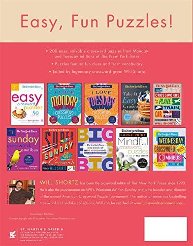 The New York Times Easy Crossword Puzzle Omnibus Volume 15: 200 Solvable  Puzzles from the Pages of The New York Times