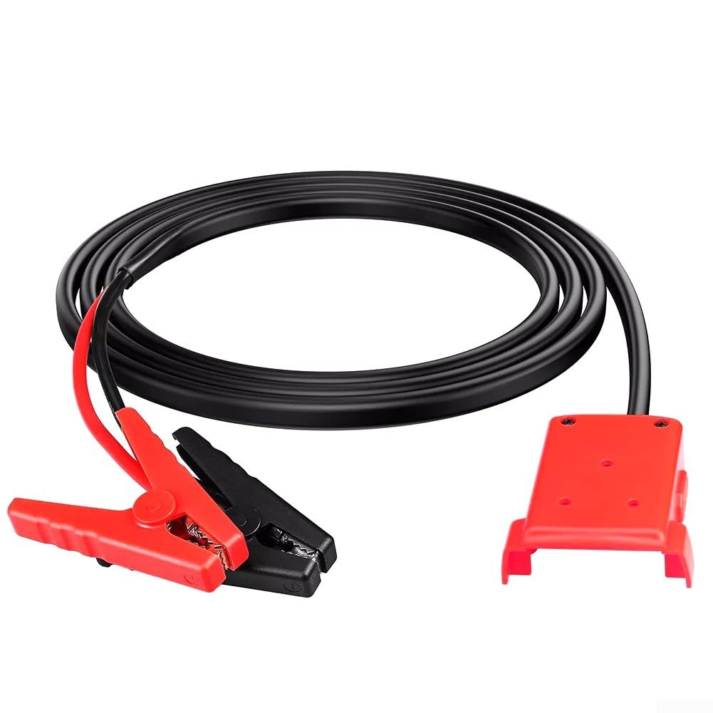 DAZZLEEX Cable de batería de iones de litio de 18 V con abrazaderas de 8 AWG para arrancador de salto, cable de arranque auxiliar portátil para coche, arnés de cable de 6 pies, ABS y cobre puro