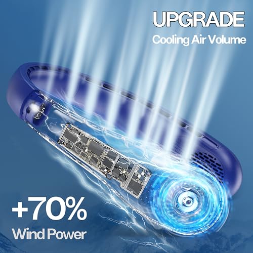 KIDEE Ventilador de pescoço portátil, recarregável pessoal sem lâmina, bateria atualizada de 4000 mA