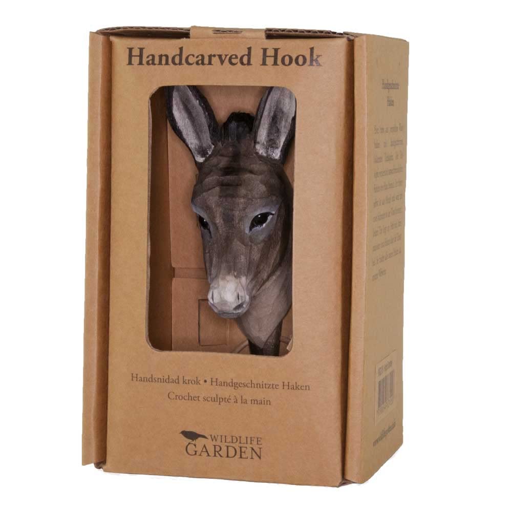 WILDLIFEGARDEN, Hook Donkey (WG518), Hand Carved Decorative Coat Hook, Wall Mounted, Made of Wood and Metal - Image 4