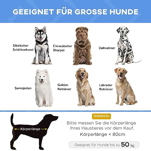 PawHut Hundebett Outdoor Hundeliege Outdoor Katzenbett Haustierbett Schlafplatz Metall Oxford-Gewebe Dunkelblau 122 x 92 x 23 cm