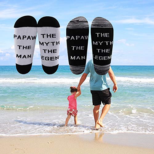 LEVLO Father's Day Gift Papaw Socks Papaw The Man The Myth The Legend Cotton Socks Gift for Grandpa Dad4