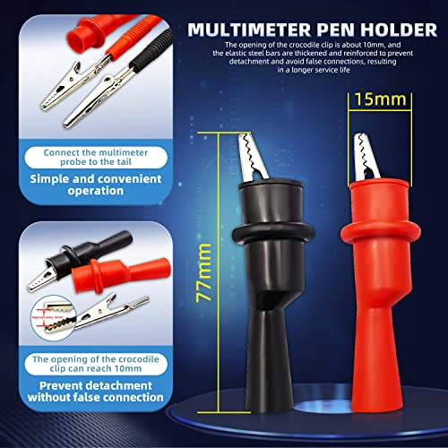 Image of Multimeter Test Meter Leads,1000V 10A Electrical Multimeter Test Lead kit with Silicone Alligator Clip for Digital Multimeter Electronic Clamp