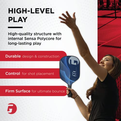 Gamma Composite Pickleball Paddle: Pickle Ball Paddles For Indoor & Outdoor Play - Usapa Approved Racquet For Adults & Kids - Blue/Grey, Rzr #TOP4