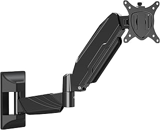 MOUNT PRO Monitor Wall Mount for 13 to 32 Inch Computer Screens, Single Monitor Arm with Tilt/Swivel/Rotation Adjustable, Gas Spring Wall Monitor Mount Holds up to 17.6lbs, Vesa Wall Mount 100x100