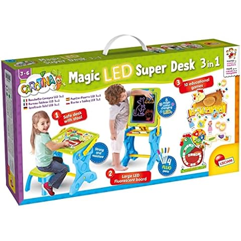 Lisciani 72415 Carotina Magic Led Super Desk 3 in 1, Bleu, Vert, Jaune, Rouge Cover