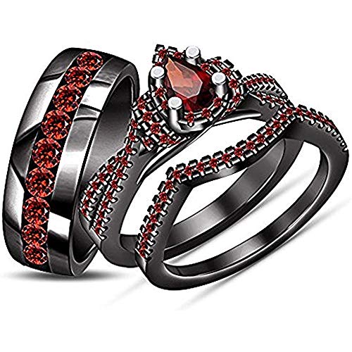 Stylish Black and Red Rings for Her Find the Perfect Gift for Your