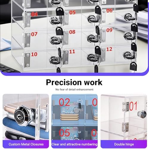 Wall-Mounted Cell Phone Storage Locker - Office & Classroom Safe Deposit Box with Keys - Secure Mobile Phone Lock Box Cabinet for Personal Items