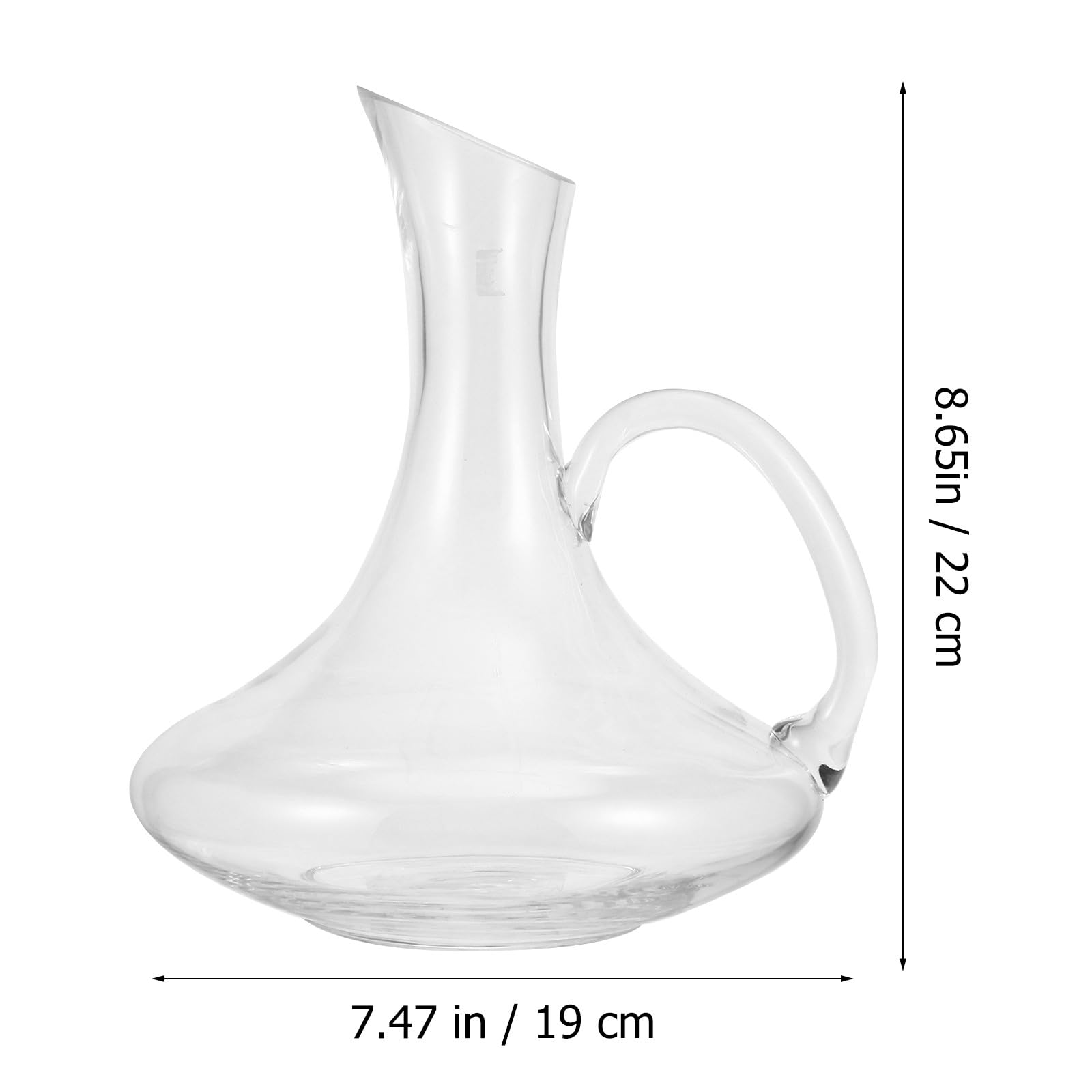 Hemobllo Decantador de Vino Cristal de Vidrio Transparente con Capacidad de 1500 Ml y Asa Vertido Cómodo en Cenas y Celebraciones