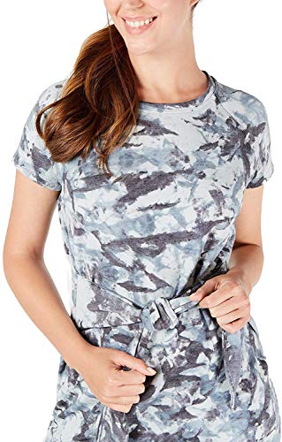 Ideology Womens Tie-Dye Tie Front Dress Blue Xs #TOP2