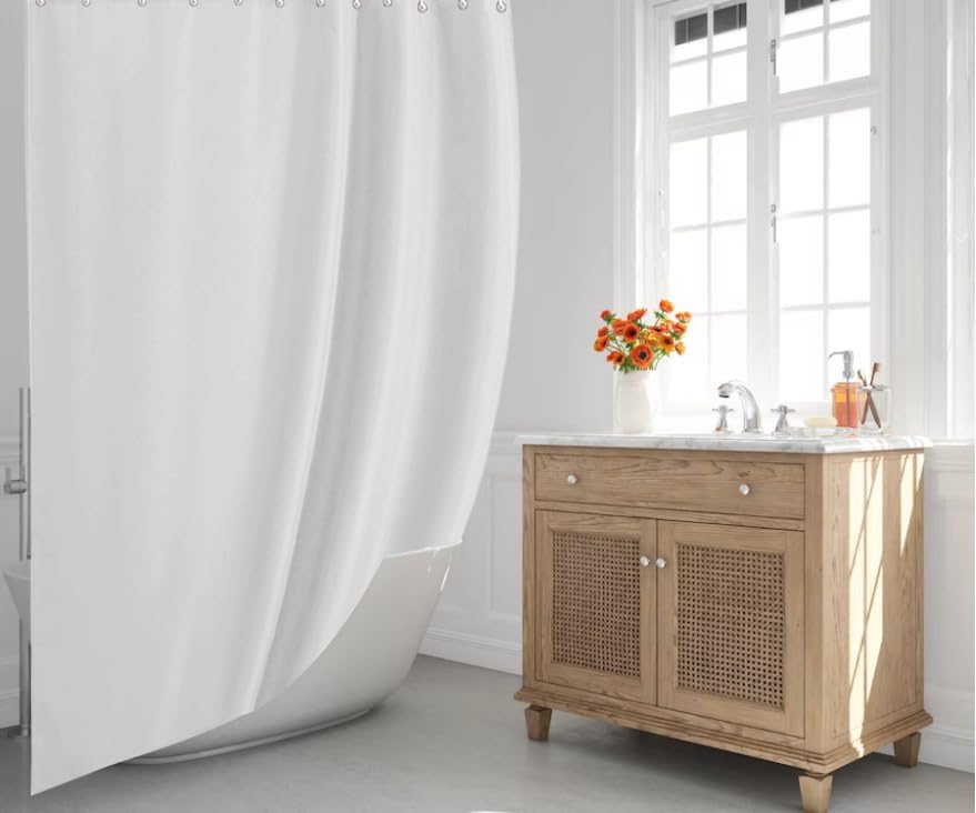 ProBytes Polyester Shower Curtain, Water Repellent Fabric,180 x 180 CM, 71 x 71 Inch, 12 Rail Hooks, Mildew Resistant - Image 4