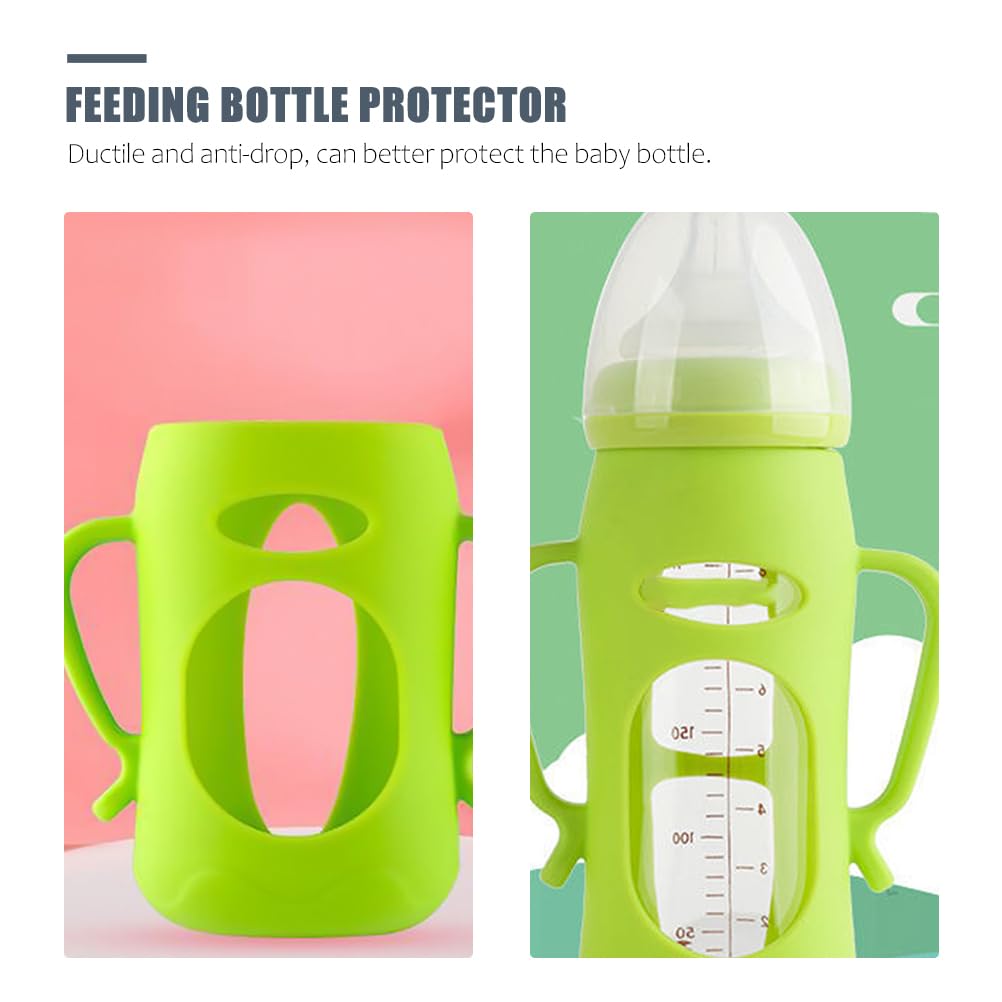 2 Pièces Housse de Biberon Anti-Brûlure en Silicone - Manchon et Couvercle de Protection pour Bouteille de Lait (160 ML + 240 ML)