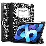 Fintie SlimShell Case for iPad Air 4 10.9 Inch 2020 with Pencil Holder - [Supports 2nd Gen Pencil Charging] Soft TPU Stand Back Cover, Auto Wake/Sleep for iPad Air 4th Generation, Composition Book