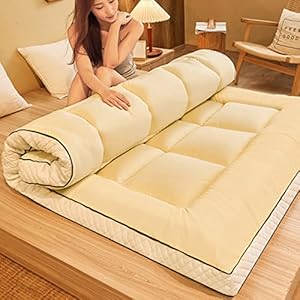 YUBAOLI Dicke Japanische Futonmatratze, Gelb, 90x200cm