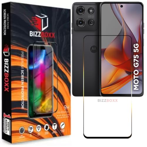 Image of Compatible with Motorola G75 5G Tempered Glass Screen Protector Guard With Precise Edges - High Definition, Easy Install, Anti-Fingerprint Screen Guard (Moto G75, G 75) - Pack of 1