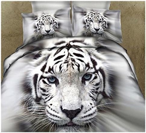 Joyloading Home Textiles 3D Printed Animals Pattern Bedclothes Set Including 1p sheet/1p Quilt Cover/Double Pillowcase King Size (Tiger 3)