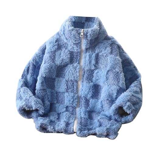 Boys Girls Fleece Jacket Full Zip Fuzzy Kids Fleece Jacket Toddler Windproof Coat Ultra Soft Warm Winter Coat