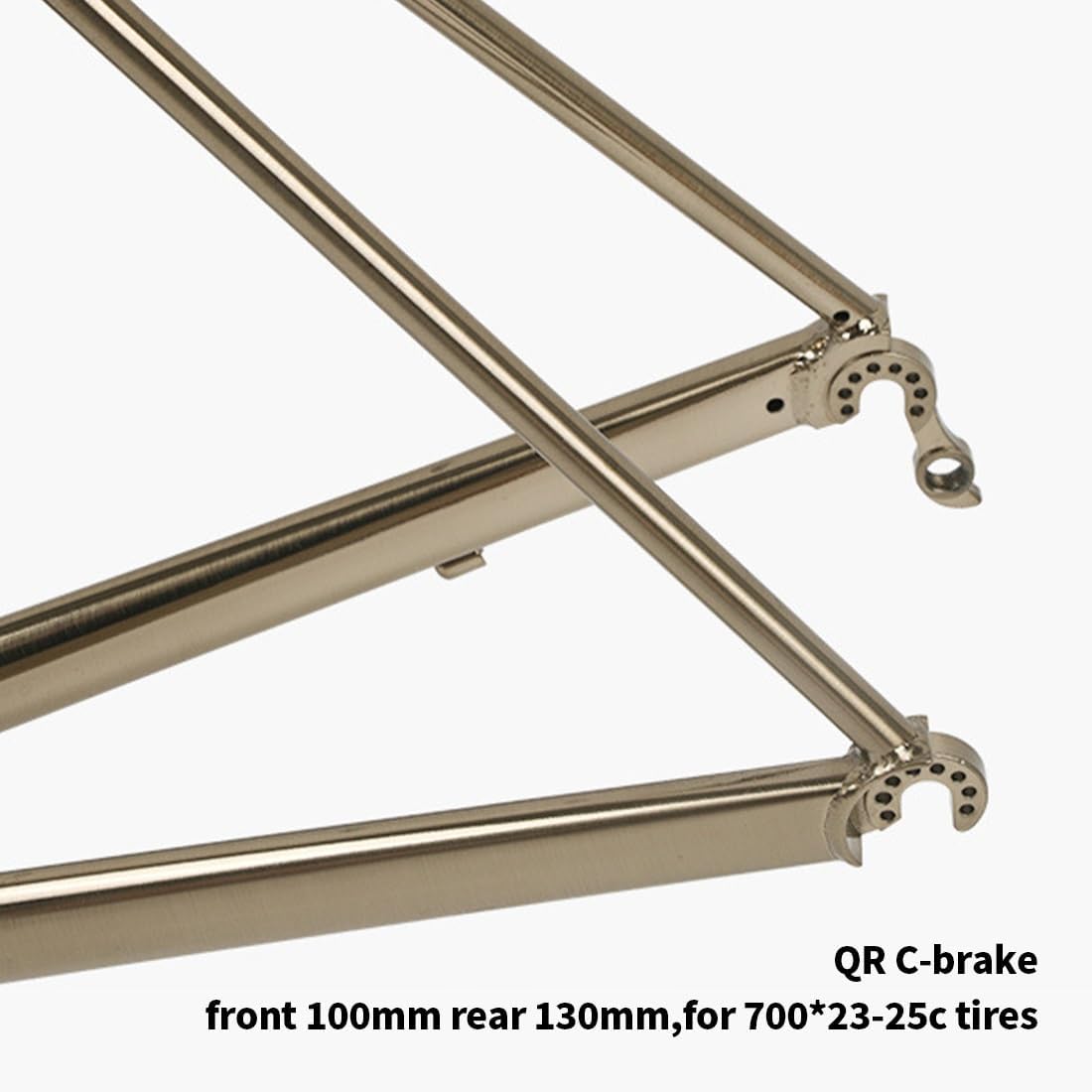 Road Bike Frameset 700C Cr-Mo Steel Bike Frame 44/47/50/53/56cm C Brake Frame Quick Release 100/130mm QR，with Carbon Fork