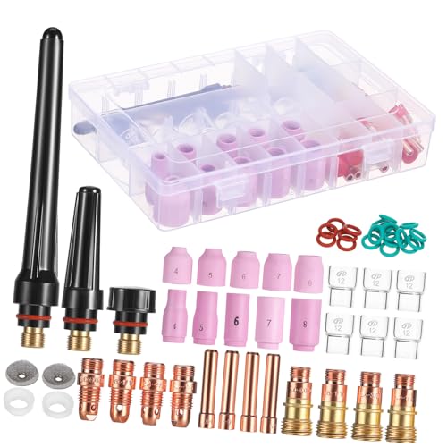 SEWACC Pc - Tig Torch Kit Stubby Gas Lens Collets Cup Gaskets Welding Accessories Set
