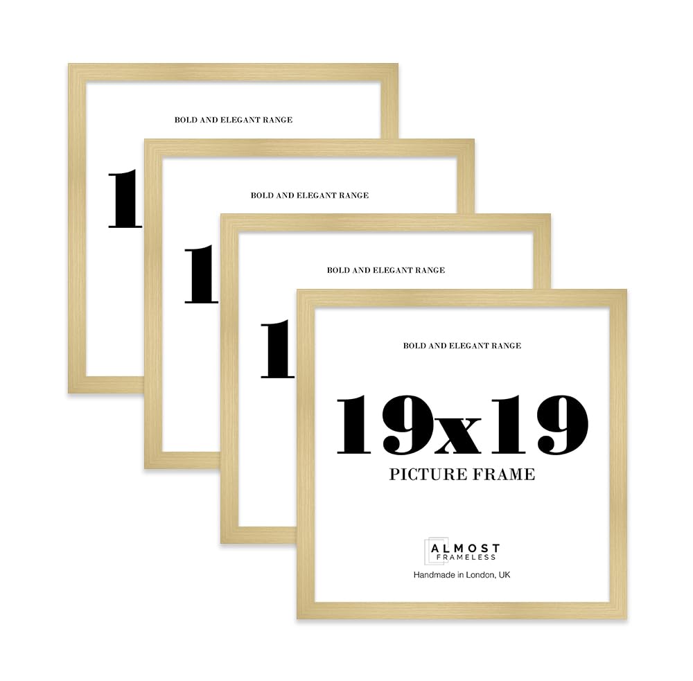 19x19 Photo Frame, Display 19x19 Pictures (22.9 x 15.2cm) Picture Frame for wall Display - Gold - 4 Pack