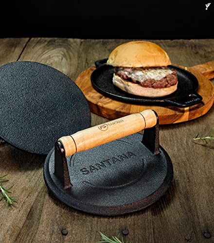 Prensador de Ferro Redondo Bife Hamburger Smash