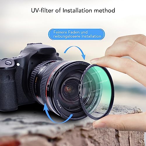 AMOTOK 49mm Ultra-Slim UV Camera Filter,16 Multi-Layer Coated HD/Waterproof/Scratch Resistant UV Filter with,Optical Glass+Aluminum Alloy Frame for Any 49mm Camera Lens - Image 2