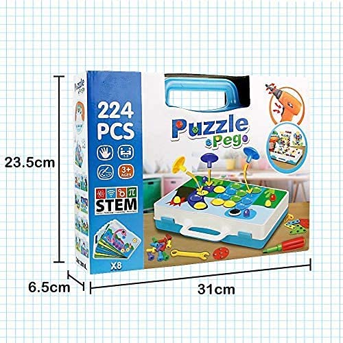 yoptote Spielzeug ab 3 4 5 Jahre Mosaik Steckspiel mit Elektrische Bohrmaschine STEM 3D Puzzle Werkzeugkoffer Kinder Bausteine Pädagogisch Spielzeug Geschenke für Junge Mädchen 224 Stück - Image 7