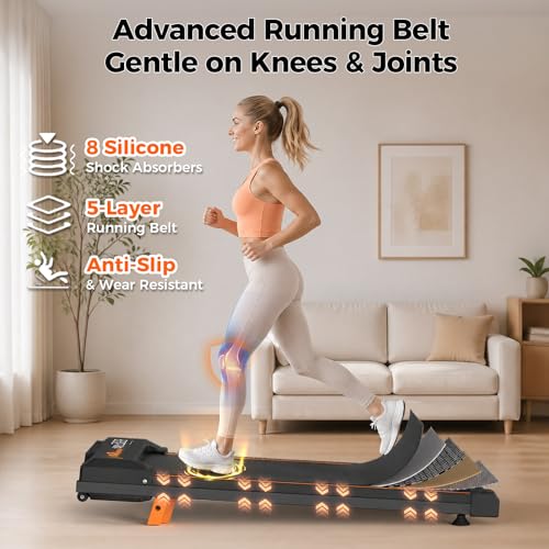 Image of Walking Pad Treadmill for Home Office, Under Desk Treadmill with 2.5HP Quiet Motor, 6% Manual Incline, Remote Control, LED Display, 300 lbs Capacity