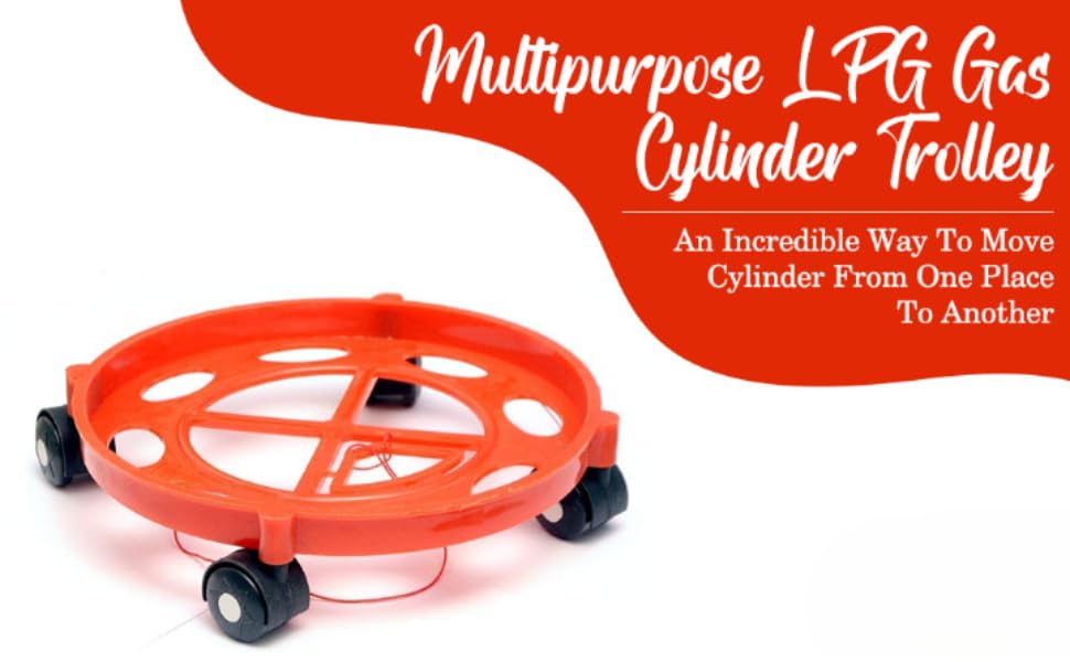 Image of Rincy Plastic Wheel LPG Gas Cylinder Trolley with 4 Wheels (1 Pc) - RG Gas Cylinder Trolley (Multicolor, Pack of 1)