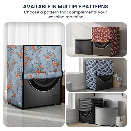 Image of Robustt Front Load Fully Automatic Washing Machine Cover for 6 kg, 6.5 kg, 7kg & 7.5 kg (Printed) | Waterproof & Dustproof Polyester Fabric with Zipper | Protection Cover | 59 x 59 x 86 cms