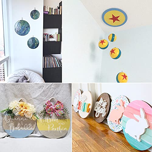 Wood Circles For Crafts, 12 Pack 12 Inch Unfinished Wood Rounds Wooden Cutouts For Crafts, Wood Slices For Painting, Door Hanger, Door Design, Holiday Decor #TOP6