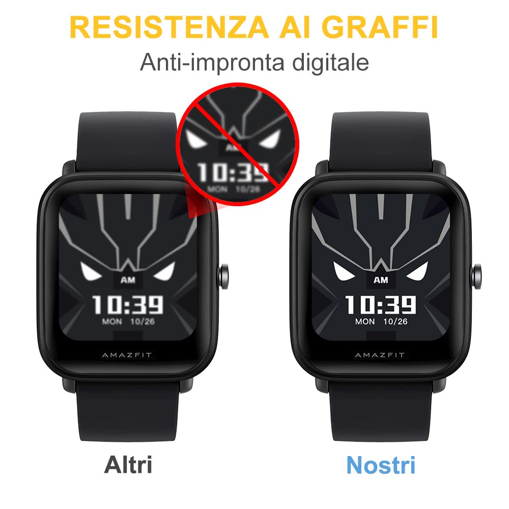 4 Pezzi Pellicola Protettiva In PET Per Amazfit Bip U E Bip U Pro, Copertura Completa 3D, Anti-graffio E Senza Bolle