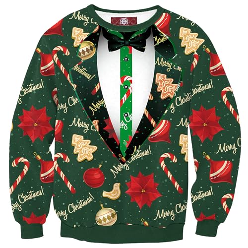 Herberton Herren Hässlich Weihnachten Sweatshirt Sweater 3D...