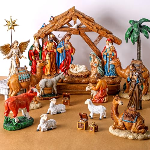 Barydat 23 Piece Nativity Set for Christmas Indoor,7 Inch Scale