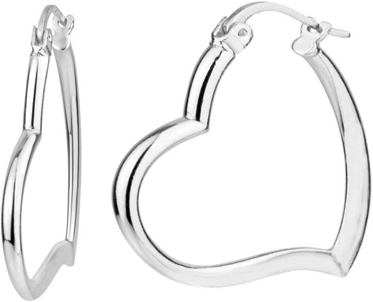 LeCalla 925 Sterling Silver Heart Hoop Earrings for Women | Love Theme Heart Shaped Hoop Earring | Womens Italian Love Heart Earrings Hoops - Image 5