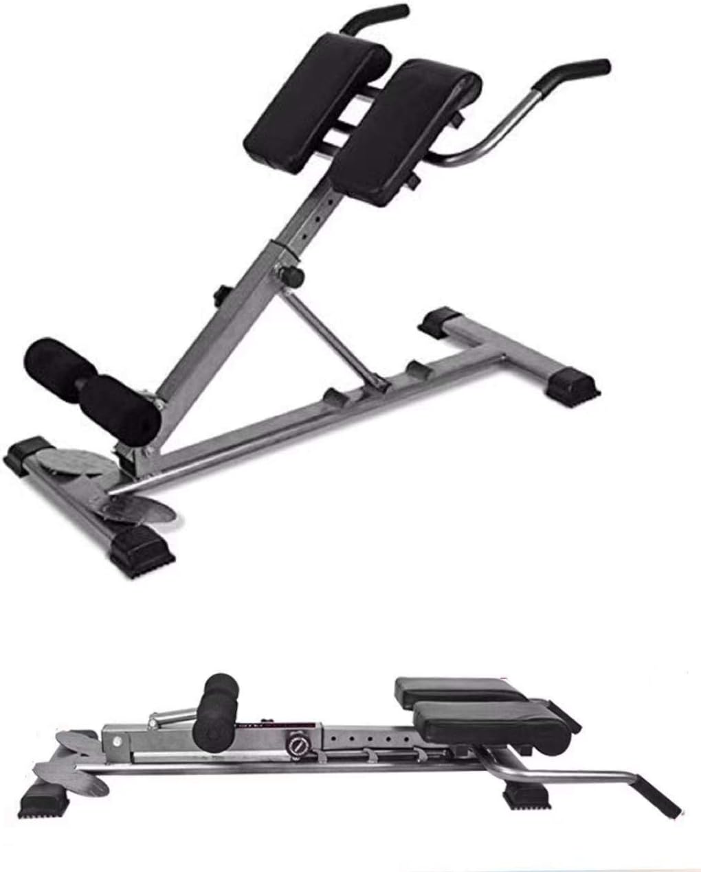 Roman Chair Back Hyperextension Bench-Foldable Back Extension Machine -30-40-50 Angle & Height Dual Adjustable Roman Chair Exercise Equipment for Home Gym