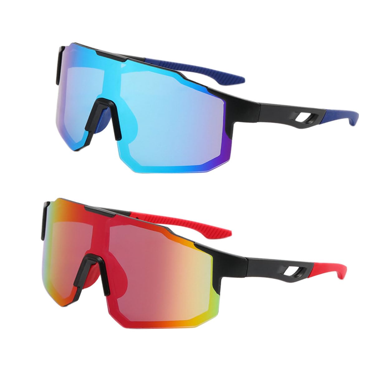 Haoruifu 2 Gafas de Ciclismo Polarizadas, gafas polarizadas para bicicleta, Protección UV400 Gafas de Sol Deportivas para Hombre Mujer, para Actividades al Aire libre Carreras Ciclismo Esqu