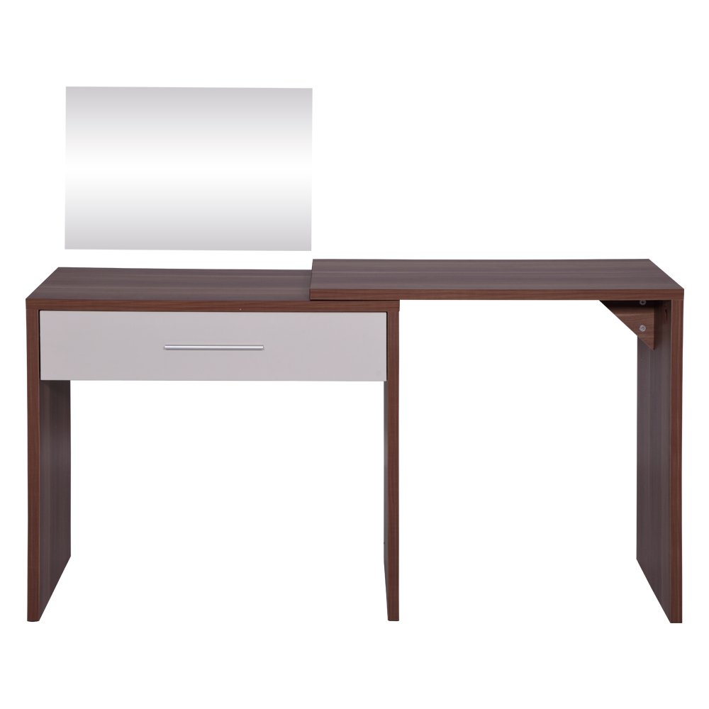 Evok Anne Engineerwood Dresser Cum Study Table in Cream White+Maple
