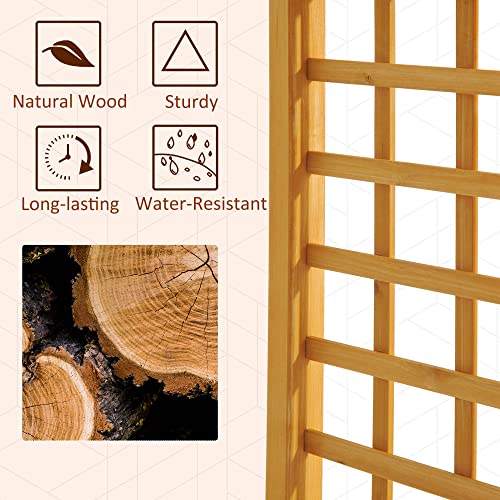 Outsunny-90in-Wood-Garden-Arbor-Arch-with-Trellis-Wall-for-Climbing-Hanging-Plants-Decor-for-Party-Weddings-Birthdays-Backyards Outsunny 90in Wood Garden Arbor Arch with Trellis Wall for Climbing Hanging Plants Decor for Party Weddings Birthdays Backyards