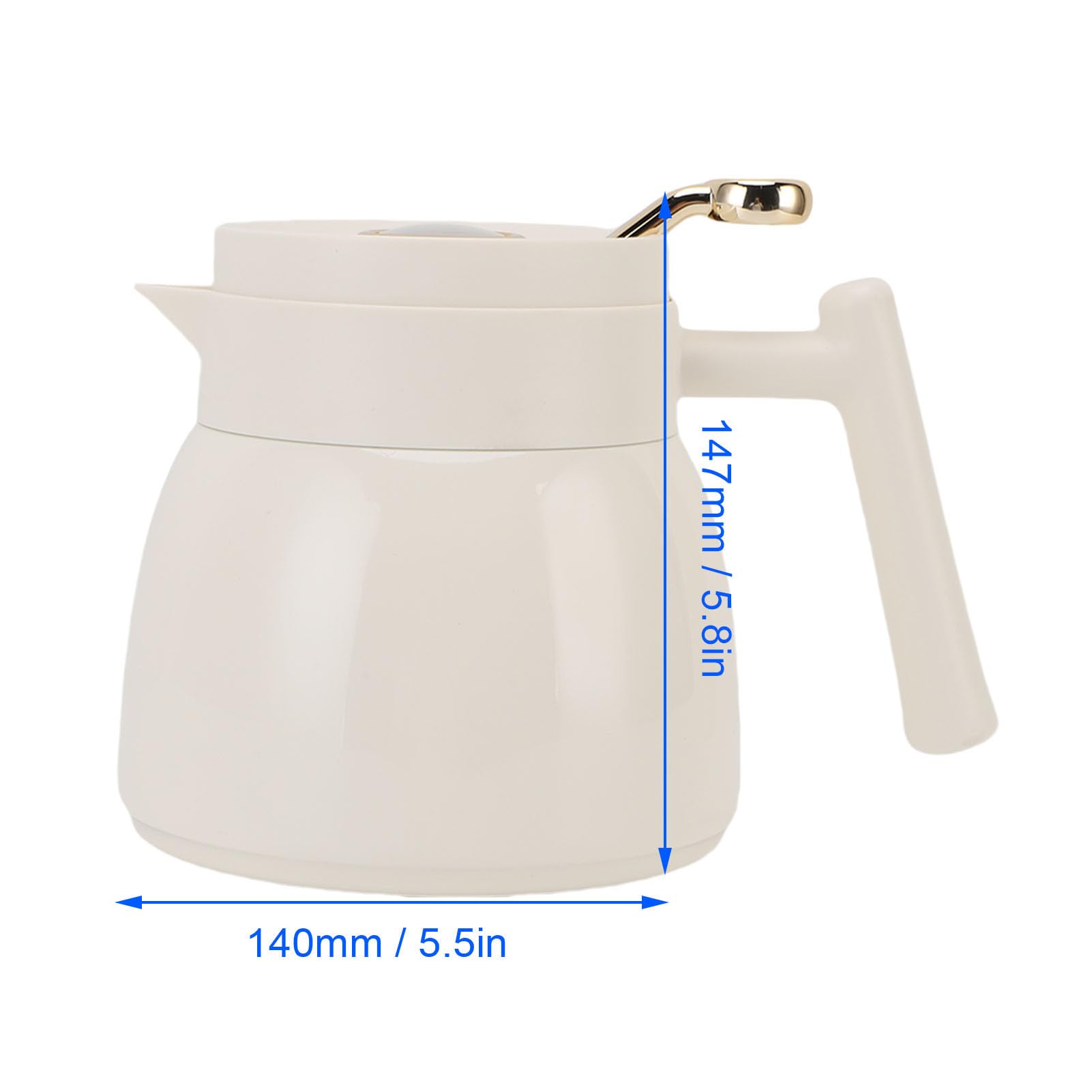 YUYTE Teiera Termica in Acciaio Inox 880ml, with Meccanico Termometro,