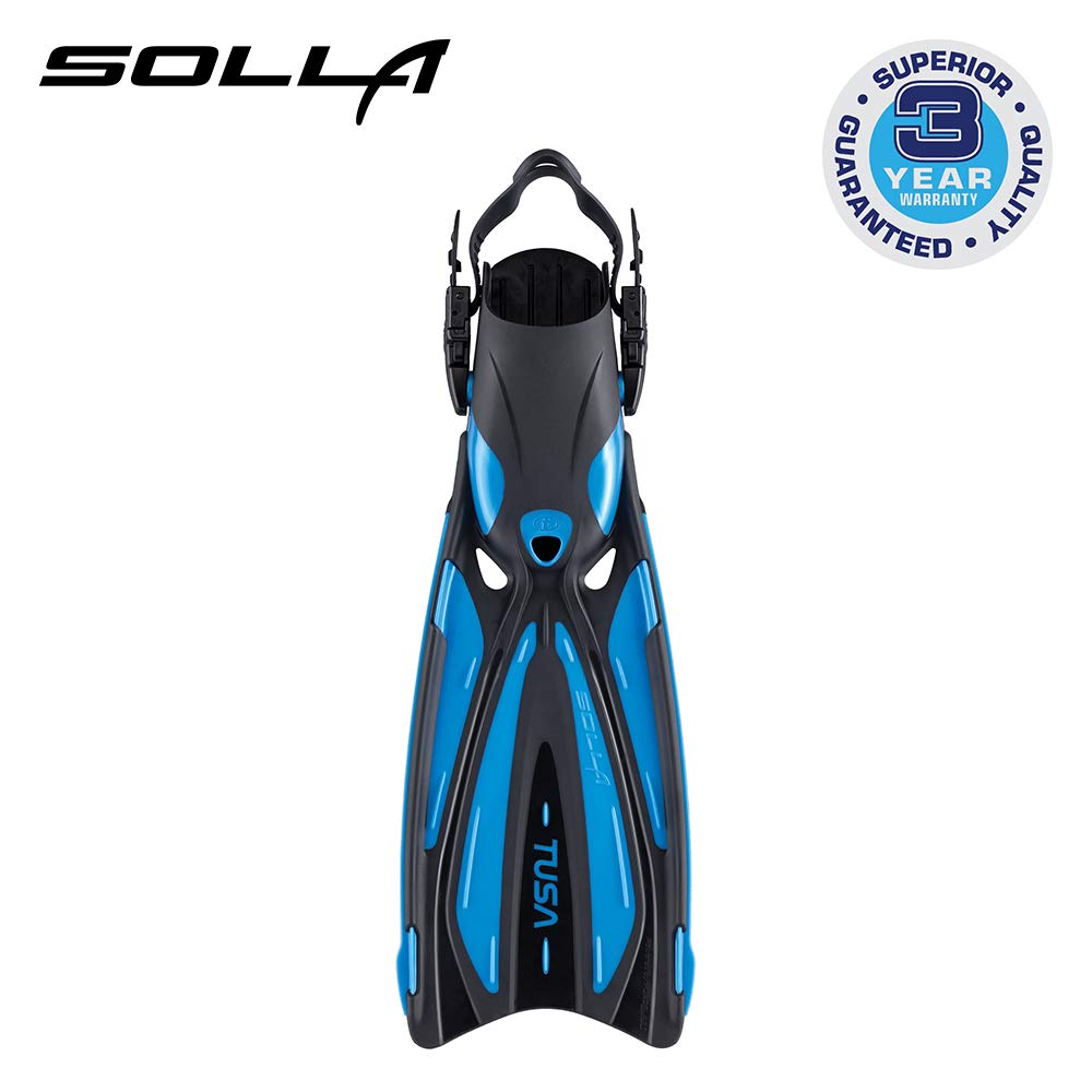 TUSASF-22 Solla Open Heel Scuba Diving Fins, Small, Fishtail Blue
