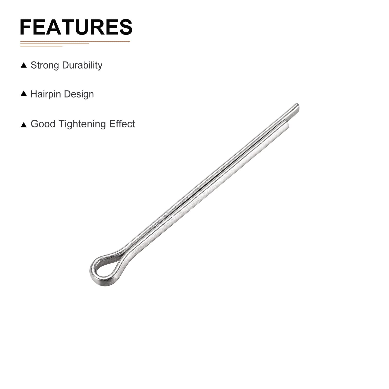 DTGN 3mm x 40mm (DxL) Cotter Clip Pins - 30Pack - Good for Machinery - 304 Stainless Steel Hairpin Fasteners - Silver - Image 3