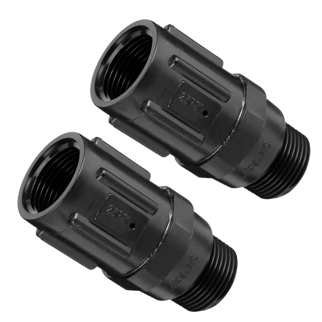Garden Irrigation System, Pressure Regulators 25PSI Drip Irrigation System Pressure Reducer Low Flow Valve for Garden 3/4 Inch 2PCS
