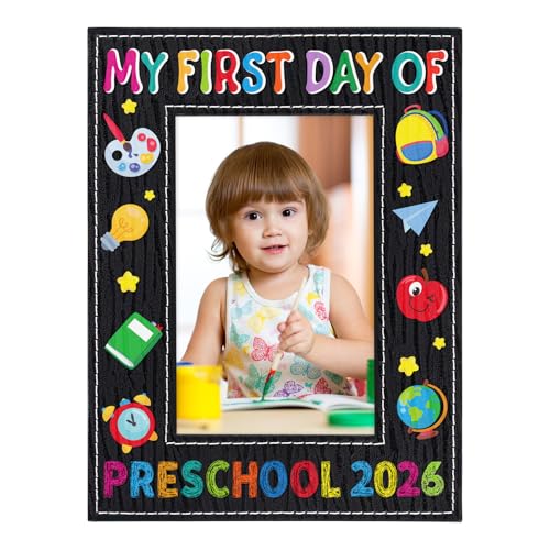 FaCraft First Day of Preschool Picture Frame - My First Day of Preschool Gift for Girls Boys Kids Daughter Son Students 2026 Prek Photo Frame Gift Back to School Supplies from Teacher Par