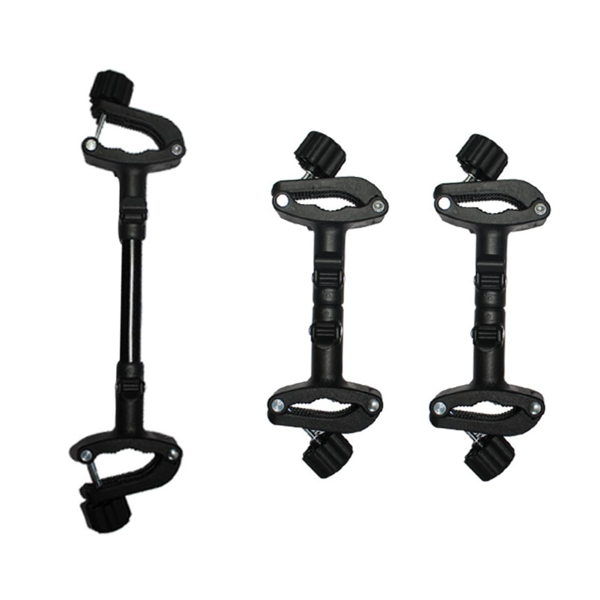Connecteurs pour Poussettes Bébé 3 Pièces en Fer et Plastique Noir Adaptateurs pour Relier Deux Poussettes Simples Usage Extérieur