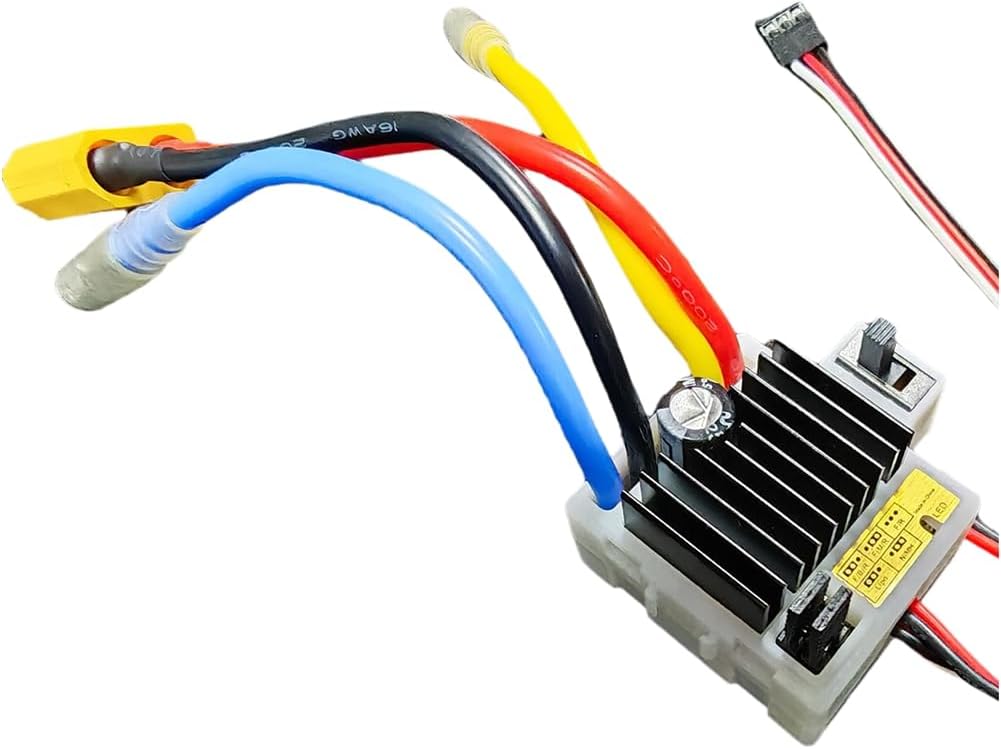 Electronic Speed Controller 60A Brushed ESC Dual-Direction 2-3S -Plug for 1:16 1/10 RC Car Crawler Boats for Upgrade